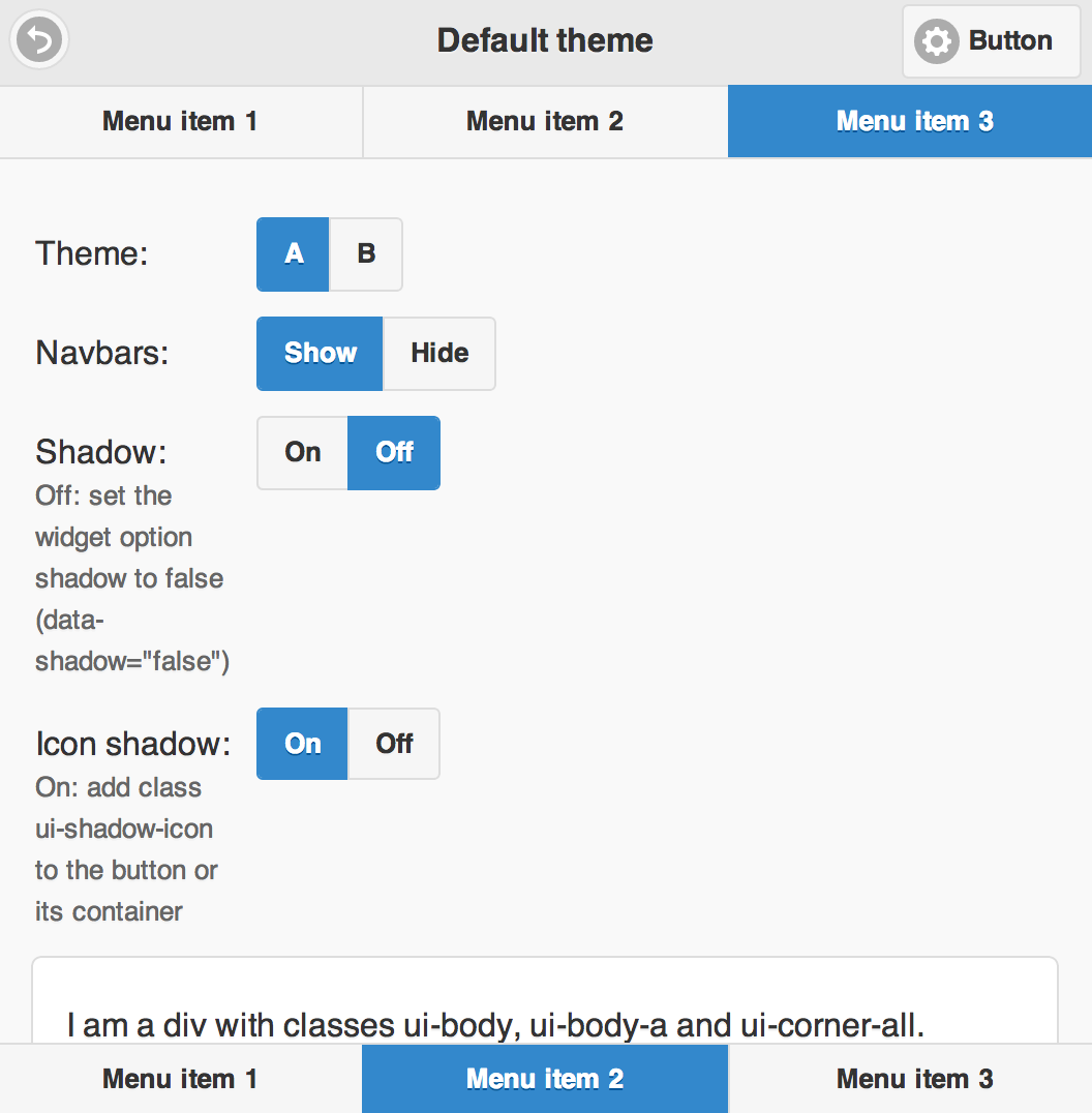 Jquery default theme