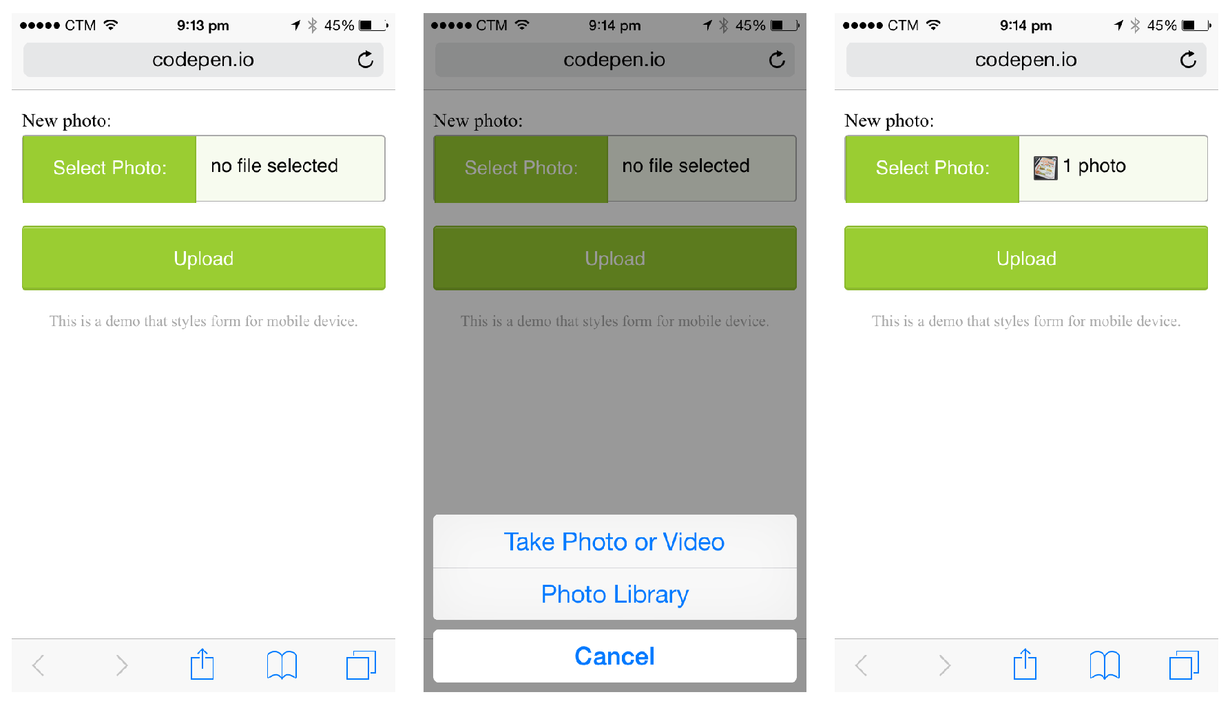 Styling file input for mobile
